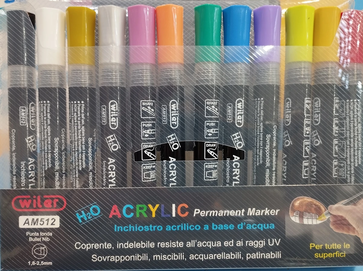 Set di pennarelli per pittura acrilica a colori 12/18/28 pennarelli  acrilici permanenti per pennarelli